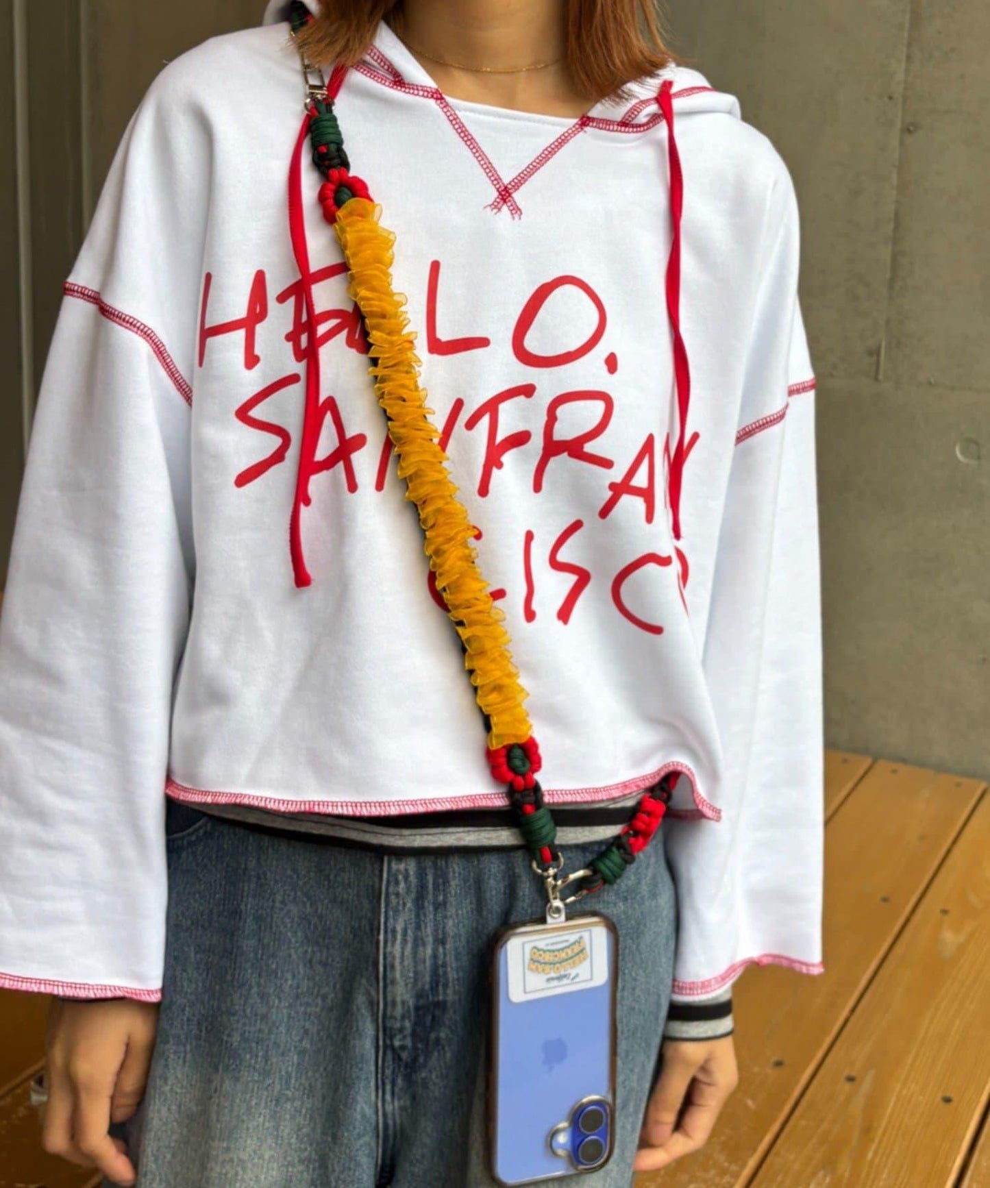 ★【HELLO.SANFRANCISCO/ハローサンフランシスコ】2wayカラフルコードスマホショルダー