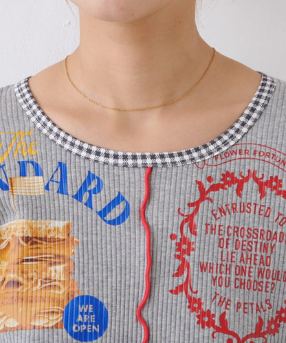 ★【HELLO.SANFRANCISCO/ハローサンフランシスコ】拼接印花上衣