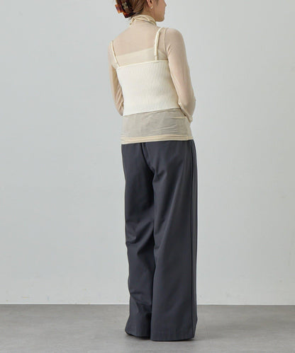 透視高領針織衫