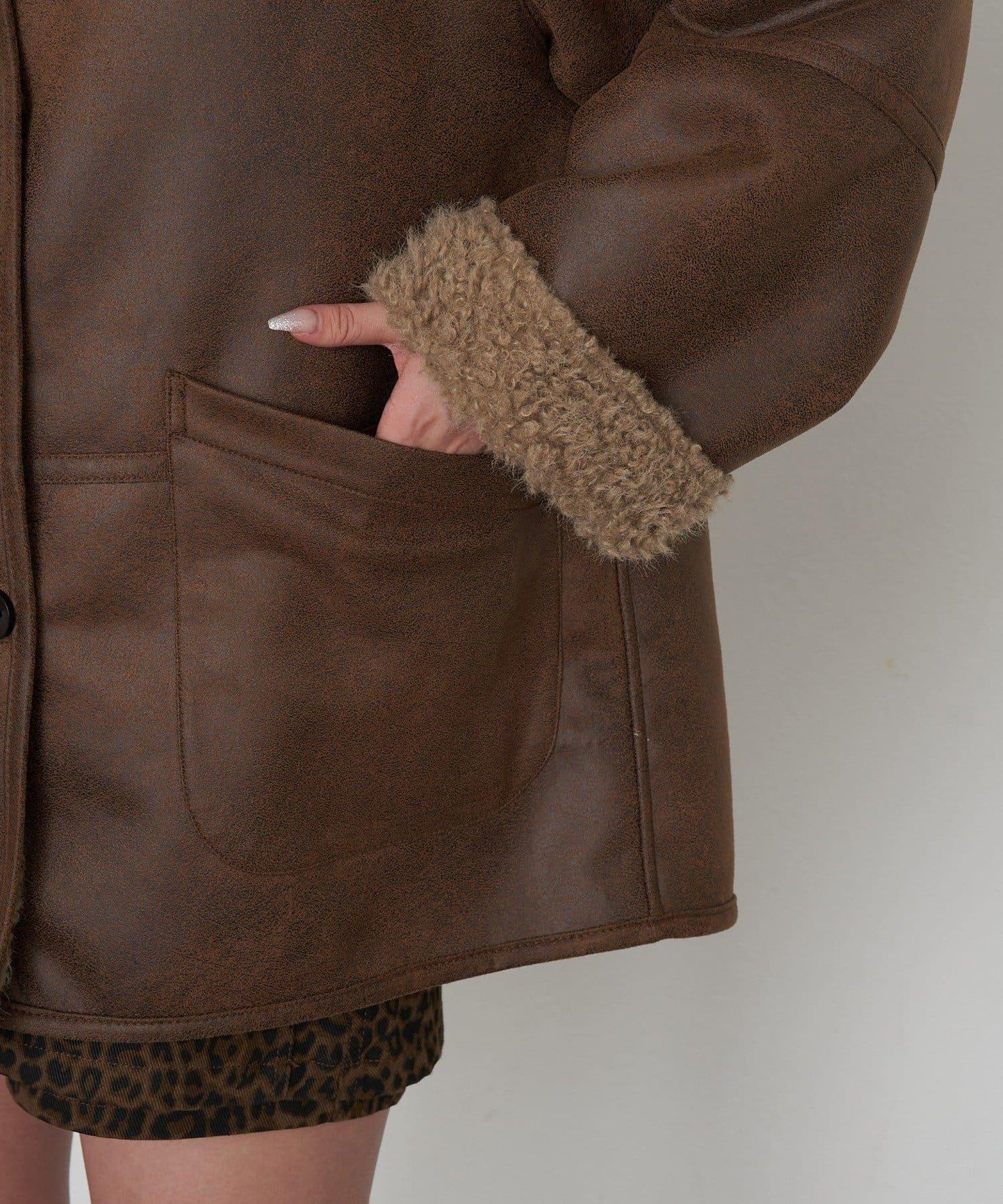 雙面穿仿羊羔毛大衣