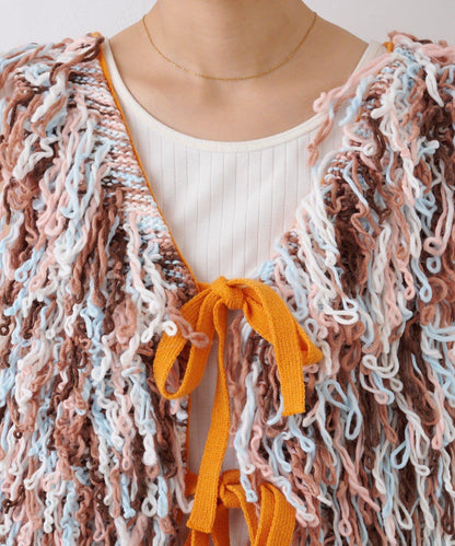 ★【HELLO.SANFRANCISCO/ハローサンフランシスコ】カラーループフリンジリボンベスト