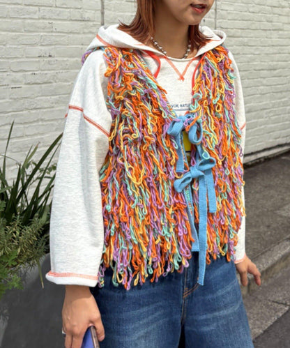 ★【HELLO.SANFRANCISCO/ハローサンフランシスコ】カラーループフリンジリボンベスト