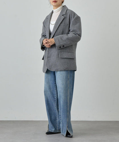 羊毛寬鬆西裝夾克