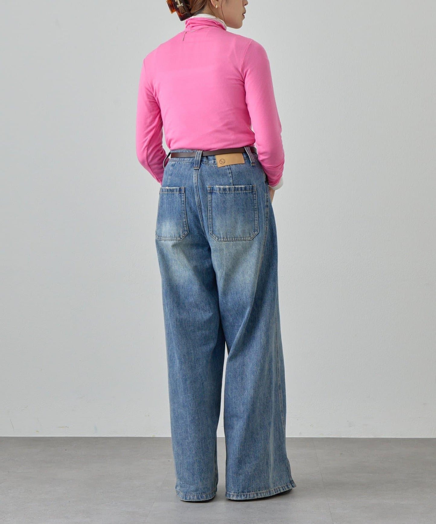 透視高領針織衫