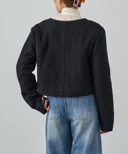 U領短款夾克
