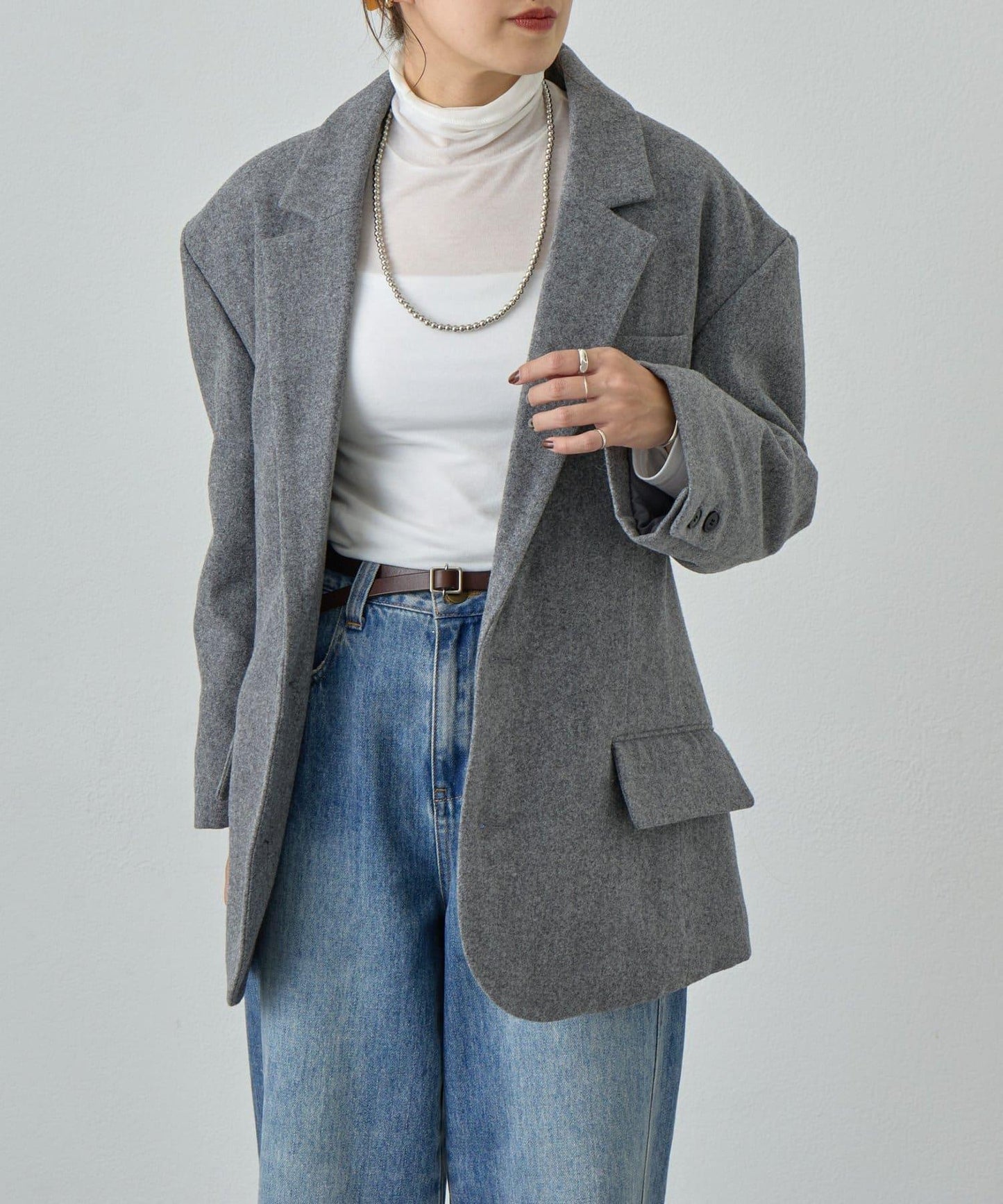 透視高領針織衫