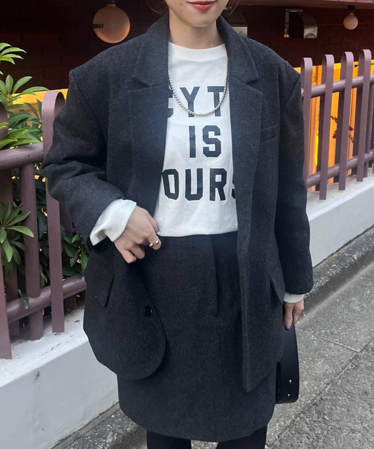 羊毛寬鬆西裝夾克