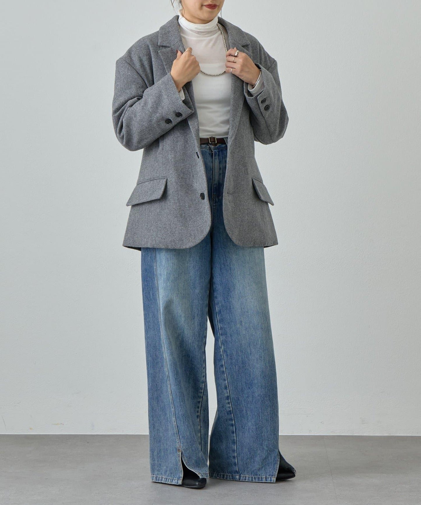 羊毛寬鬆西裝夾克