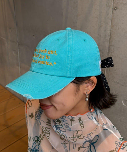 ★【HELLO.SANFRANCISCO/ハローサンフランシスコ】メッセージロゴ刺繍リボンキャップ