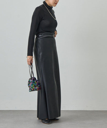 透視高領針織衫