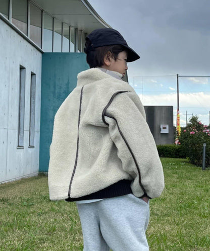 【KIDS】【有青少年尺碼】與媽媽同款！保暖輕盈多功能仿羊羔絨立領夾克