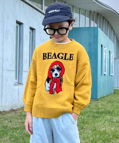 【KIDS】【有青少年尺碼】狗狗提花針織衫（OSORO）