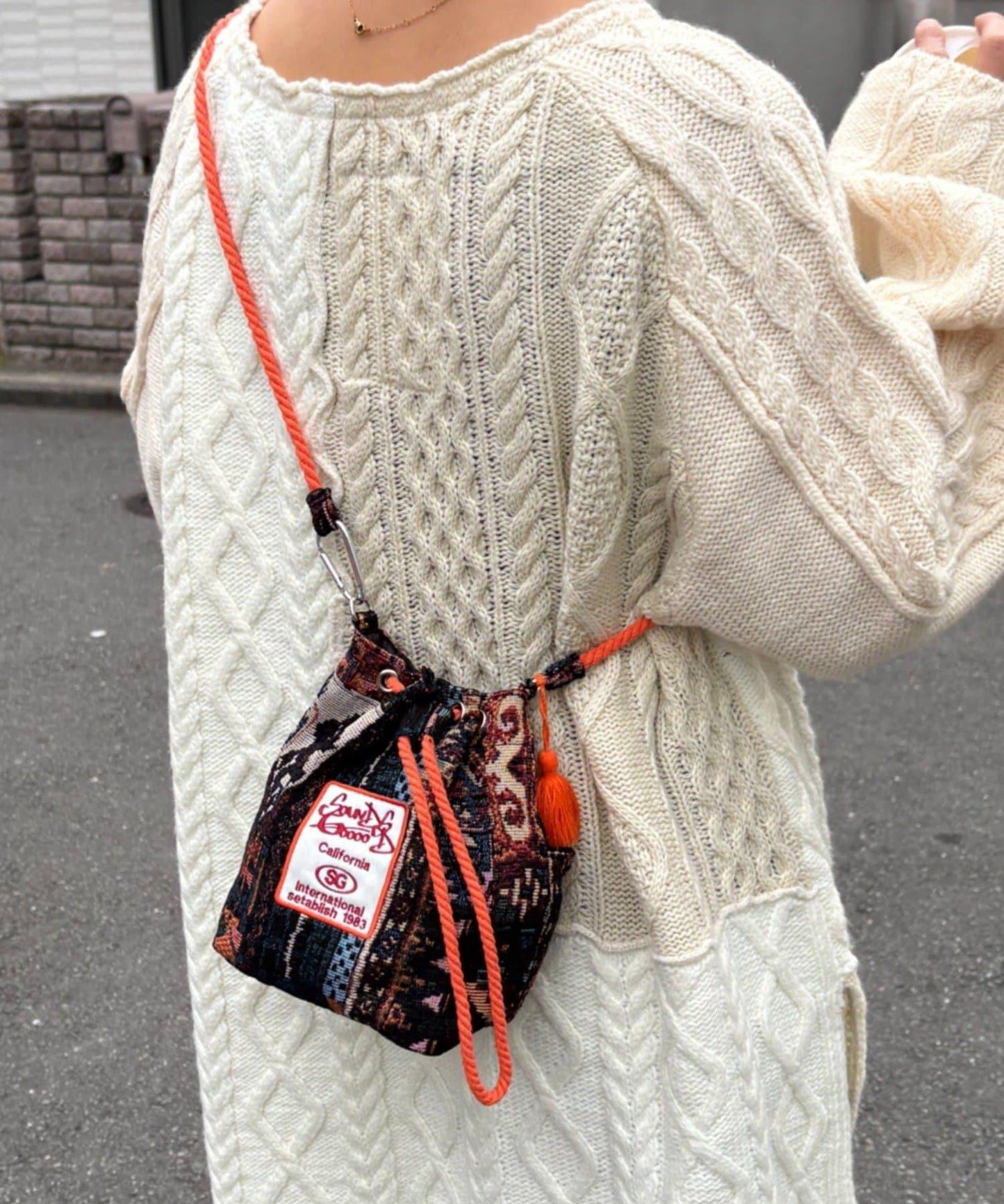 【SOUNDSGOOOOD】ゴブラン巾着バッグ