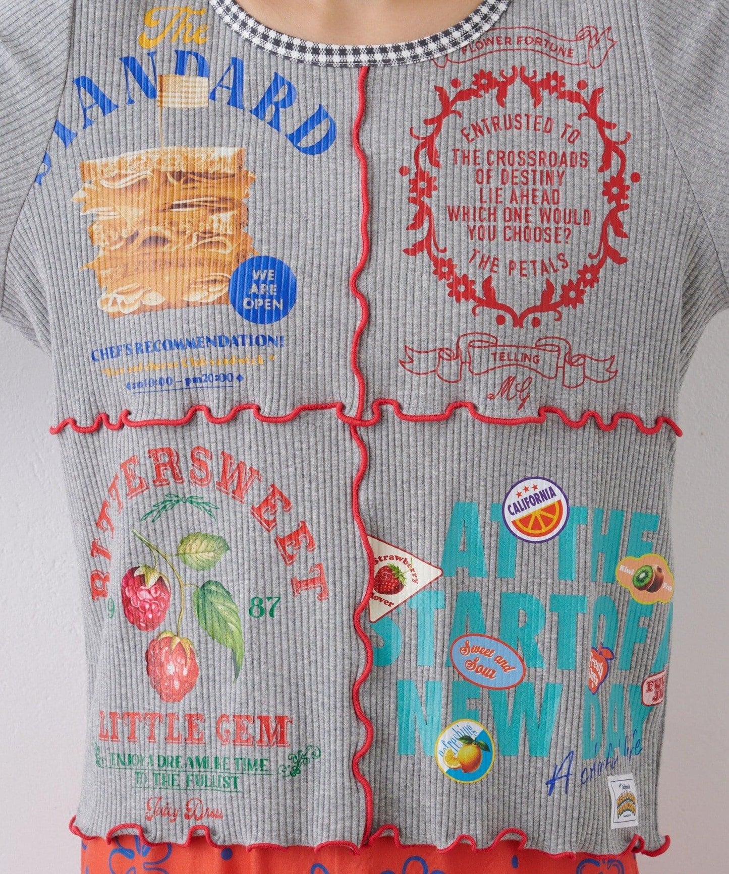 ★【HELLO.SANFRANCISCO/ハローサンフランシスコ】拼接印花上衣