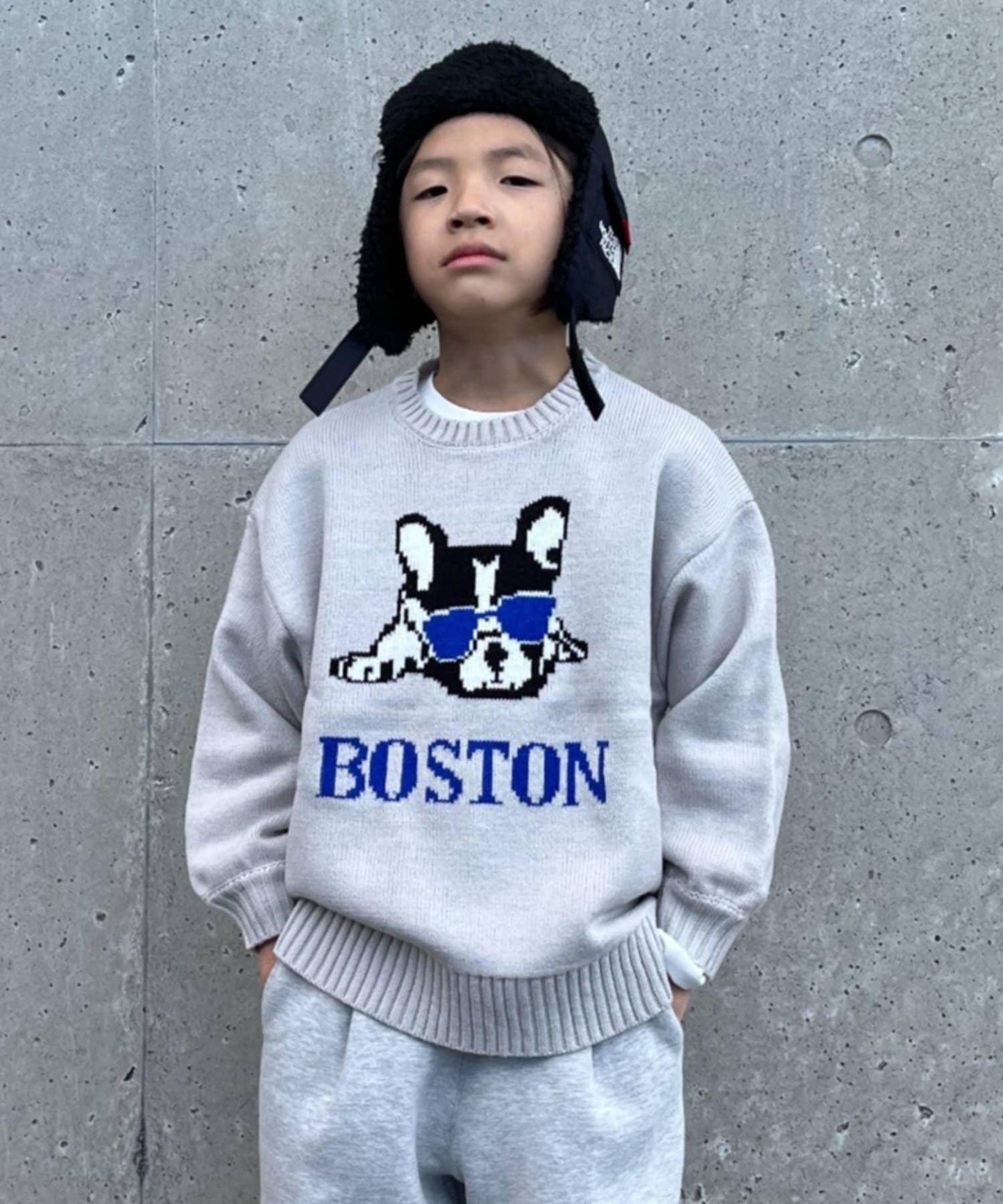 【KIDS】【有青少年尺碼】狗狗提花針織衫（OSORO）