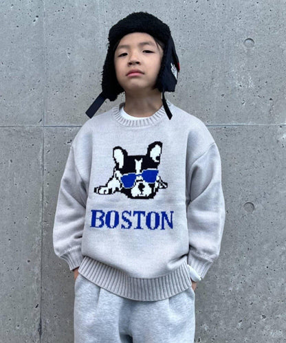 【KIDS】【有青少年尺碼】狗狗提花針織衫（OSORO）