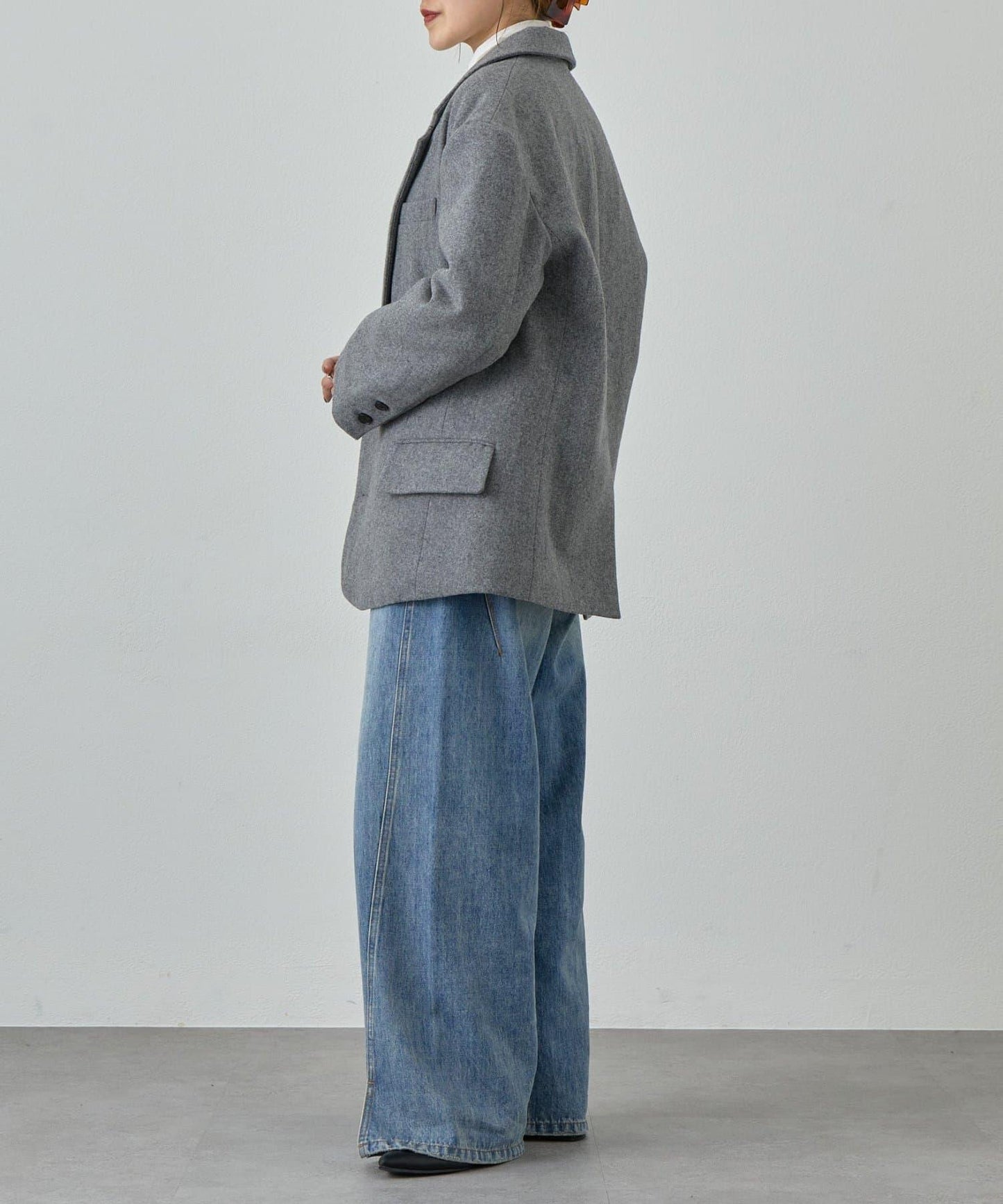 羊毛寬鬆西裝夾克