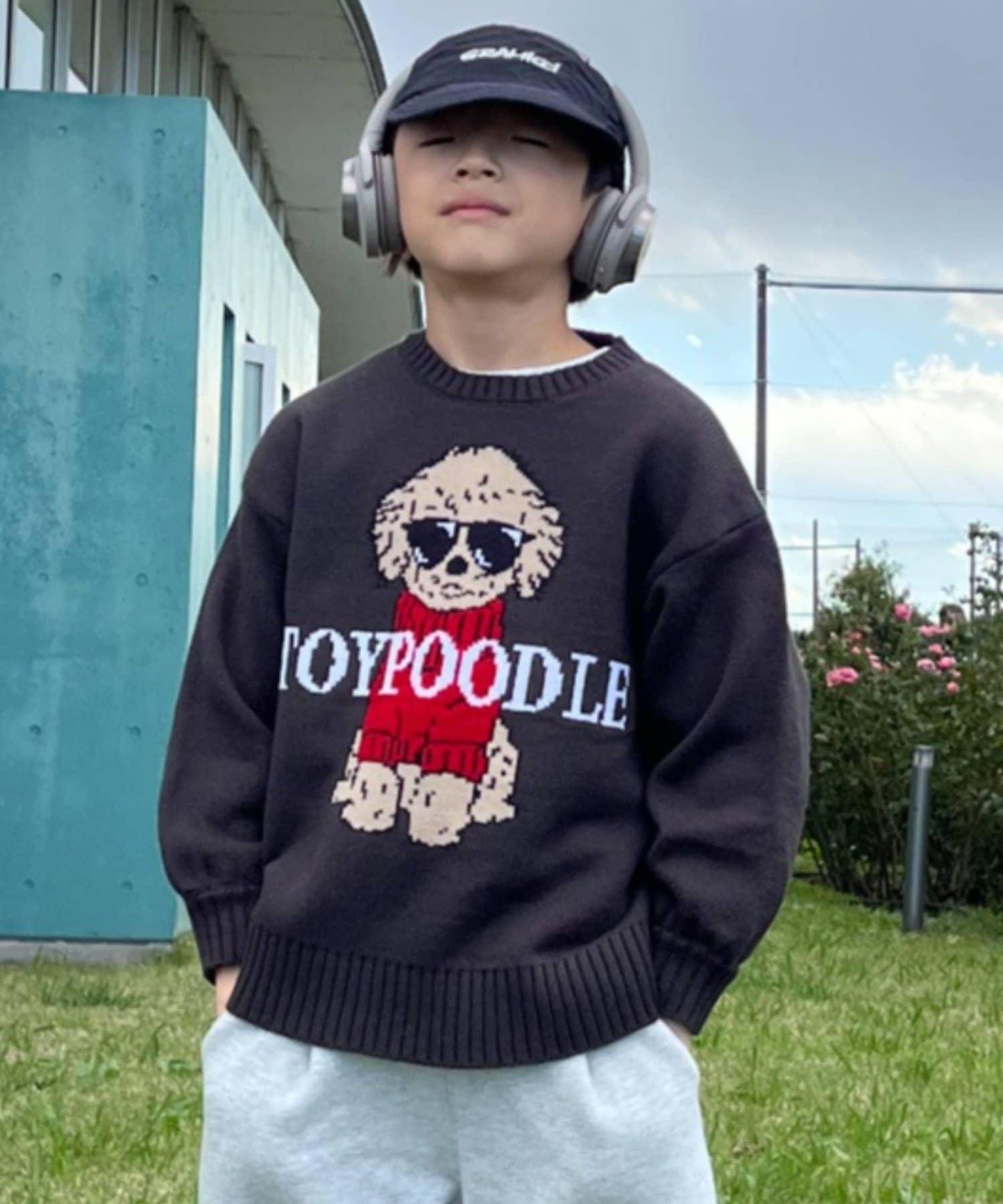 【KIDS】【有青少年尺碼】狗狗提花針織衫（OSORO）