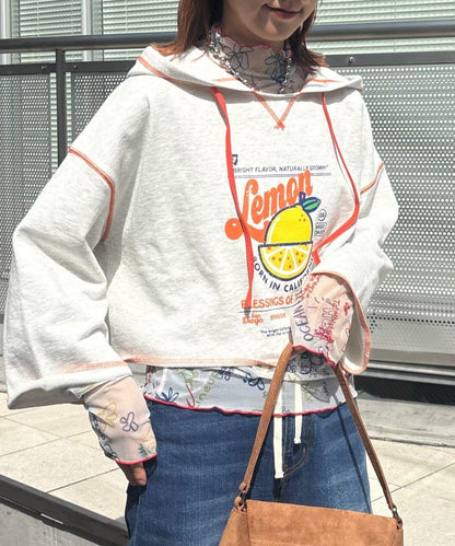 ★【HELLO.SANFRANCISCO/ハローサンフランシスコ】連帽印花衛衣