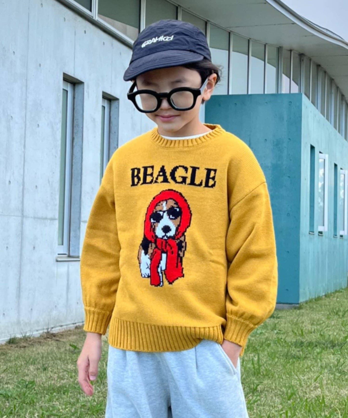 【KIDS】【有青少年尺碼】狗狗提花針織衫（OSORO）