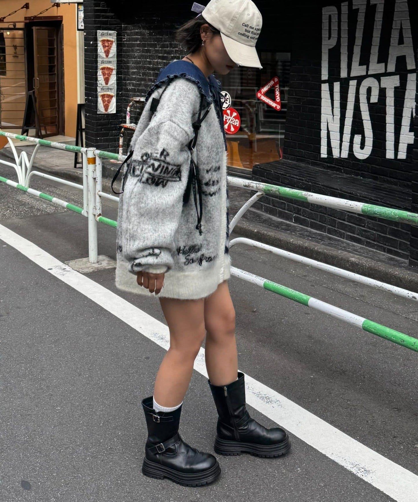 ★【HELLO.SANFRANCISCO/ハローサンフランシスコ】ジャガードッドッキングハート釦カーデ