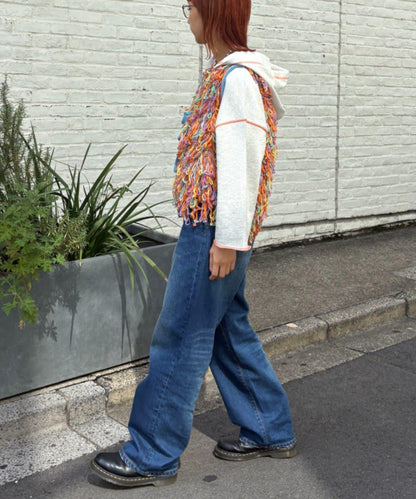 ★【HELLO.SANFRANCISCO/ハローサンフランシスコ】カラーループフリンジリボンベスト