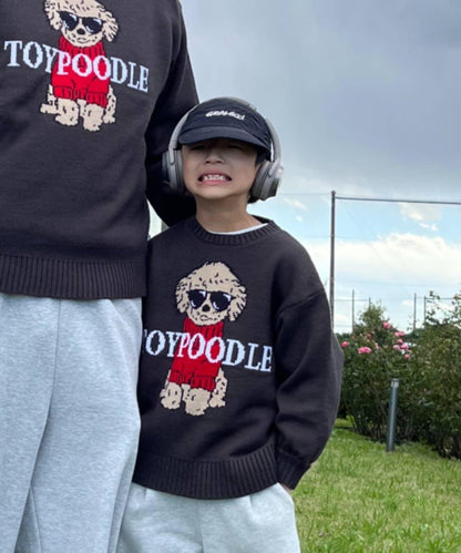 【KIDS】【有青少年尺碼】狗狗提花針織衫（OSORO）