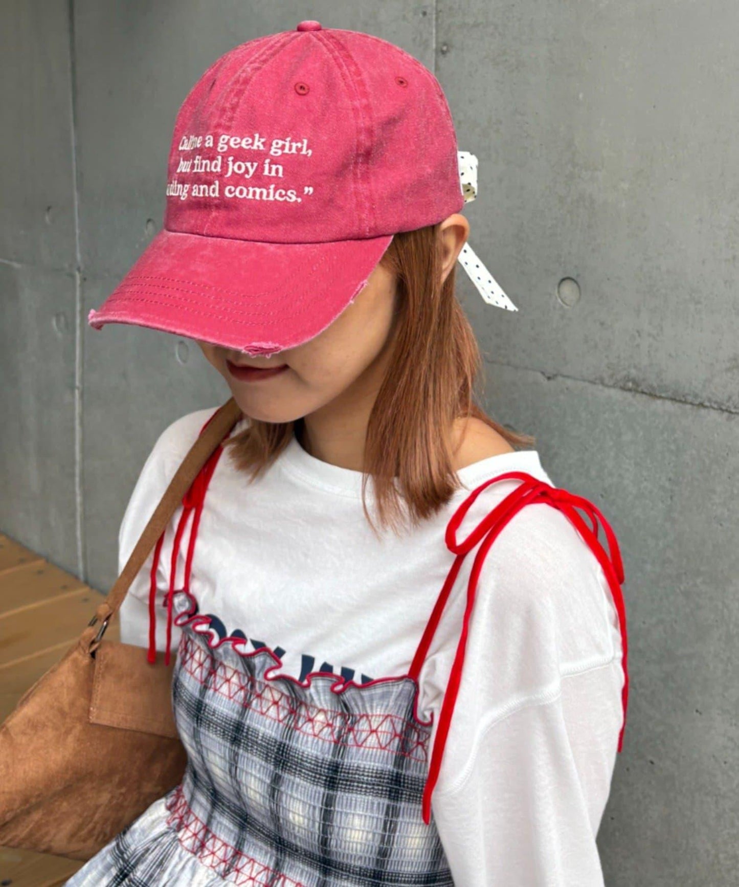 ★【HELLO.SANFRANCISCO/ハローサンフランシスコ】メッセージロゴ刺繍リボンキャップ