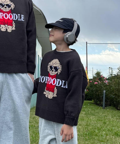 【KIDS】【有青少年尺碼】狗狗提花針織衫（OSORO）