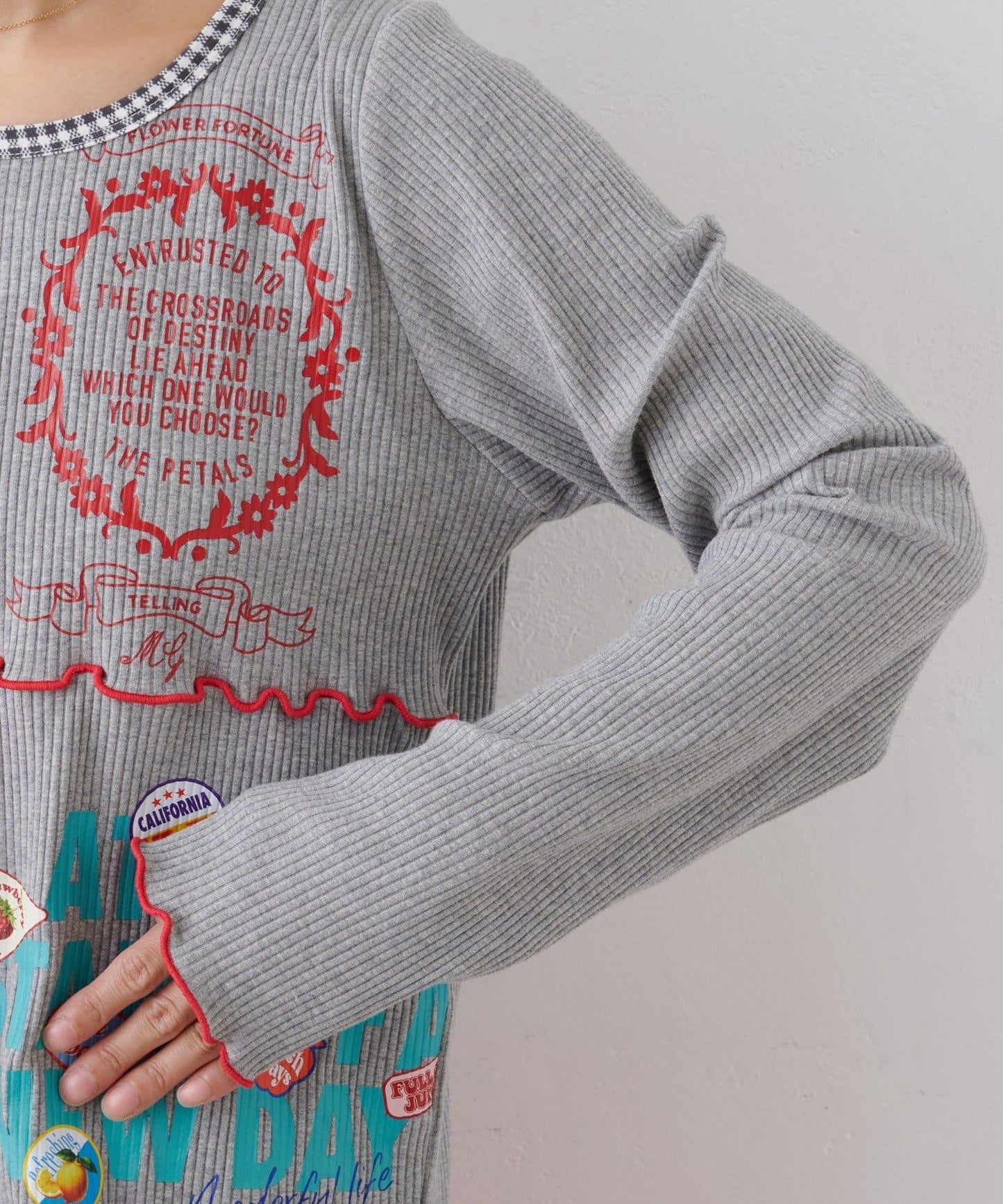 ★【HELLO.SANFRANCISCO/ハローサンフランシスコ】拼接印花上衣