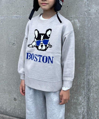 【KIDS】【有青少年尺碼】狗狗提花針織衫（OSORO）