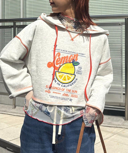 ★【HELLO.SANFRANCISCO/ハローサンフランシスコ】連帽印花衛衣