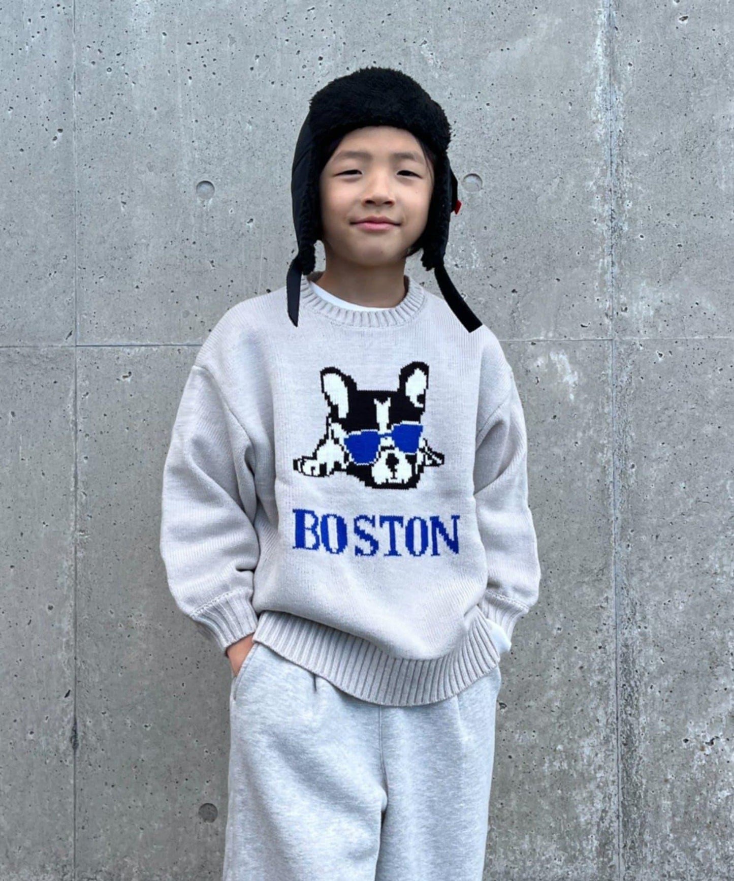 【KIDS】【有青少年尺碼】狗狗提花針織衫（OSORO）