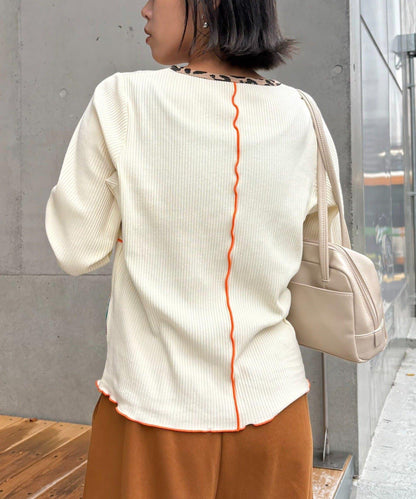 ★【HELLO.SANFRANCISCO/ハローサンフランシスコ】拼接印花上衣