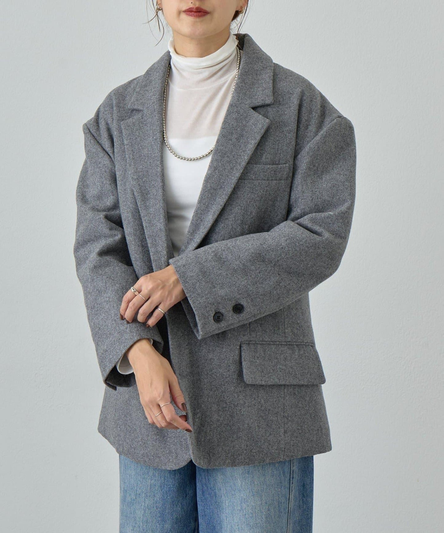 透視高領針織衫