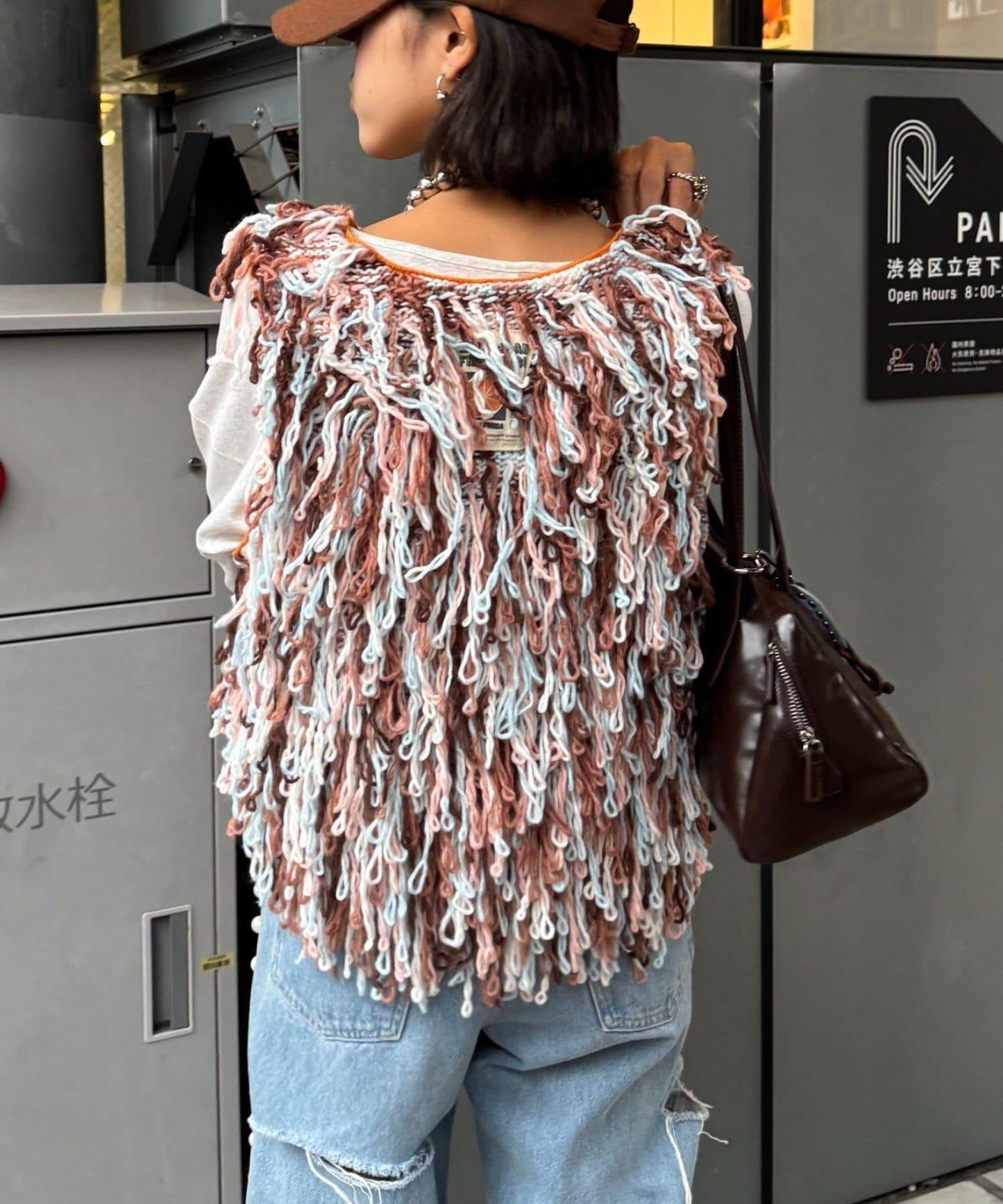 ★【HELLO.SANFRANCISCO/ハローサンフランシスコ】カラーループフリンジリボンベスト