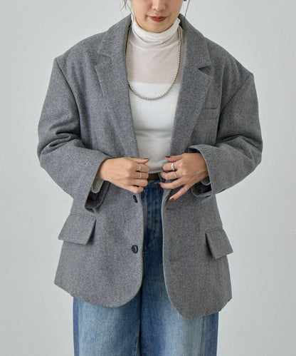 羊毛寬鬆西裝夾克