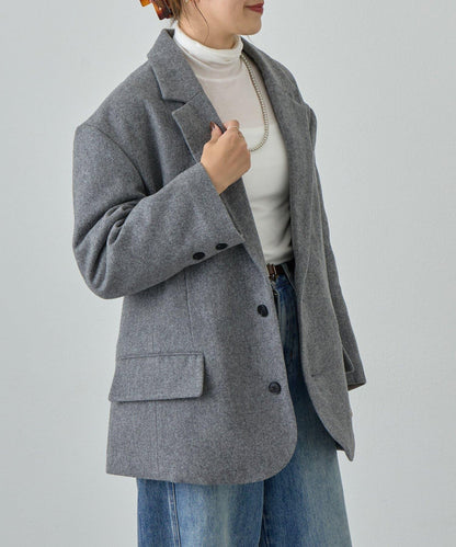 羊毛寬鬆西裝夾克