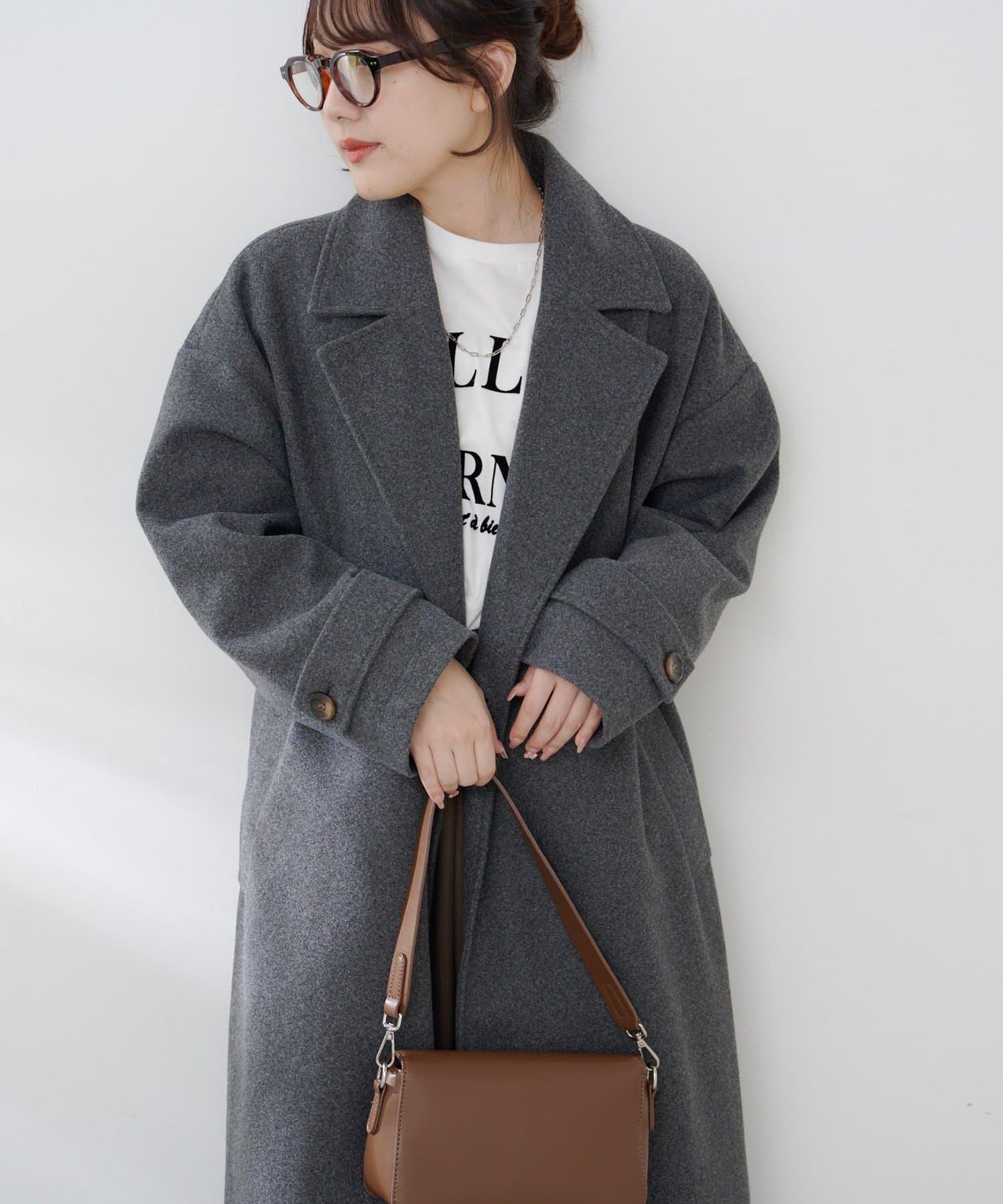 羊毛感雙排扣切斯特大衣