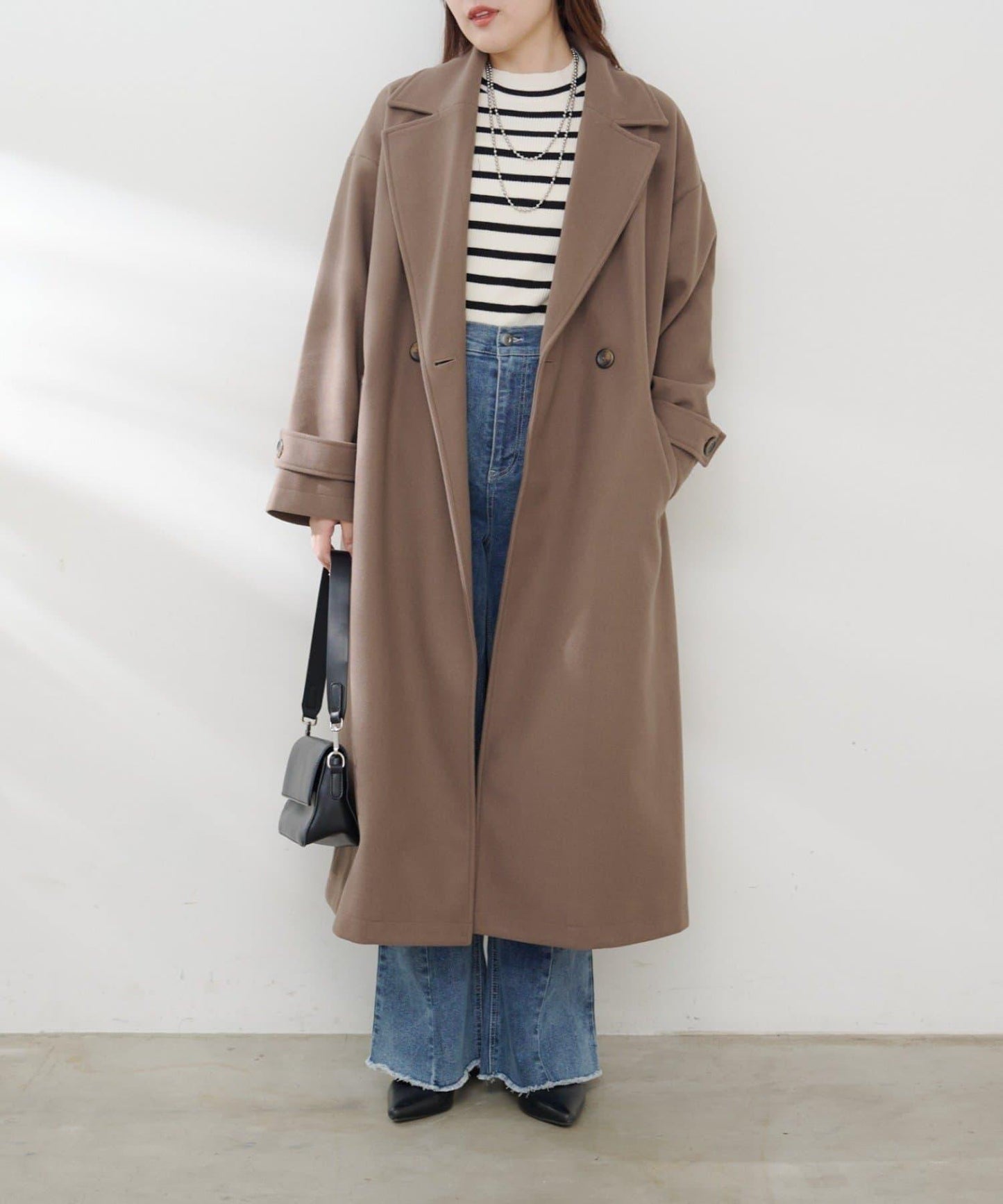 羊毛感雙排扣切斯特大衣