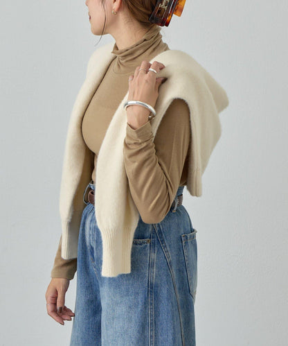 透視高領針織衫