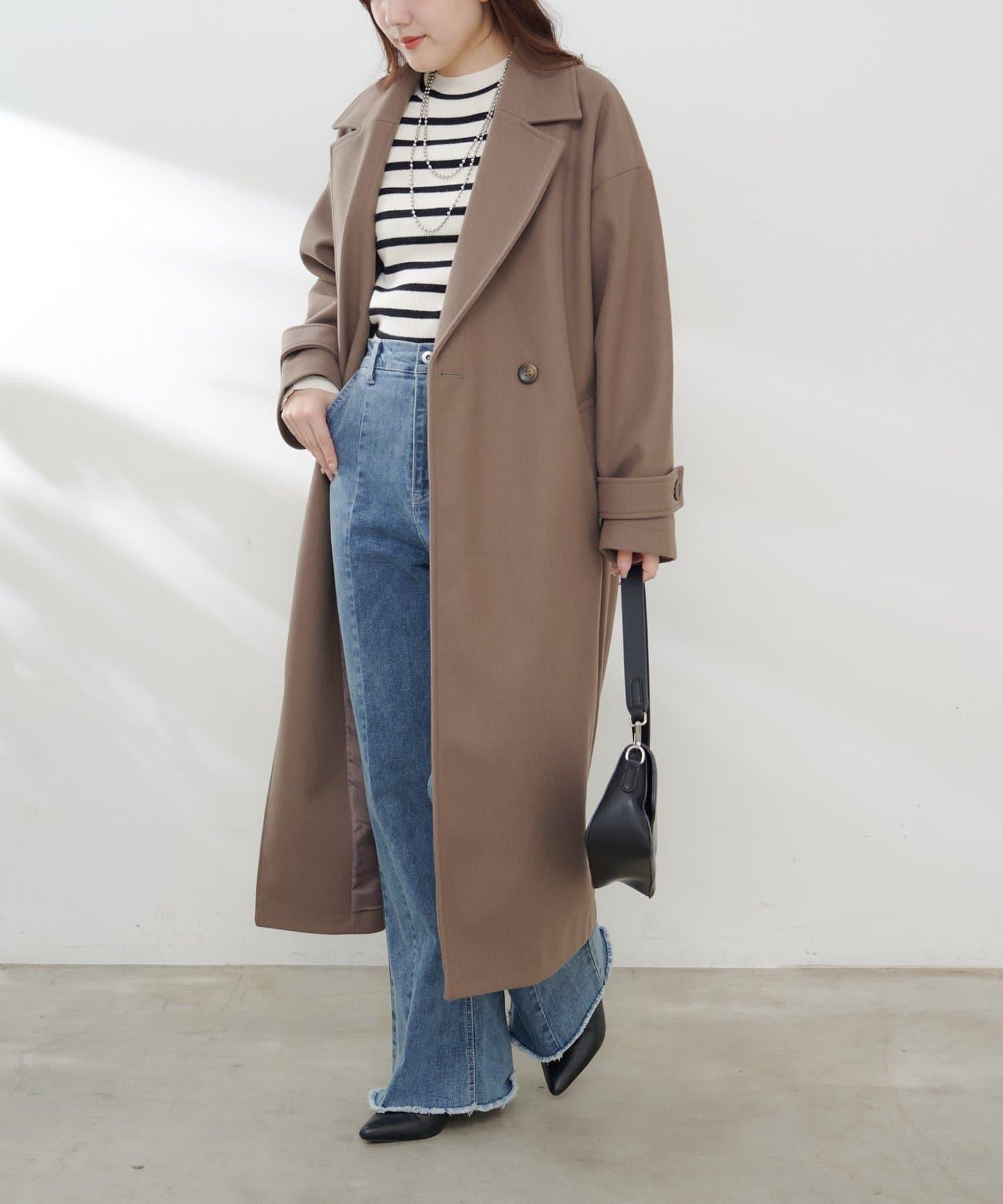 羊毛感雙排扣切斯特大衣