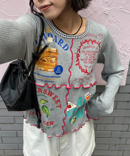 ★【HELLO.SANFRANCISCO/ハローサンフランシスコ】拼接印花上衣