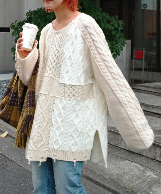 【etsinta/エシンタ】改良款寬鬆羊毛針織衫