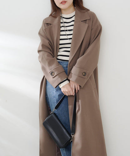 羊毛感雙排扣切斯特大衣