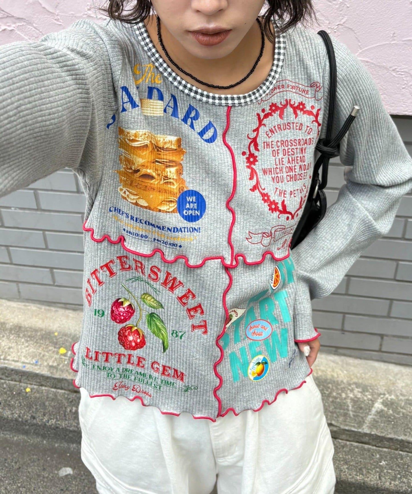 ★【HELLO.SANFRANCISCO/ハローサンフランシスコ】拼接印花上衣