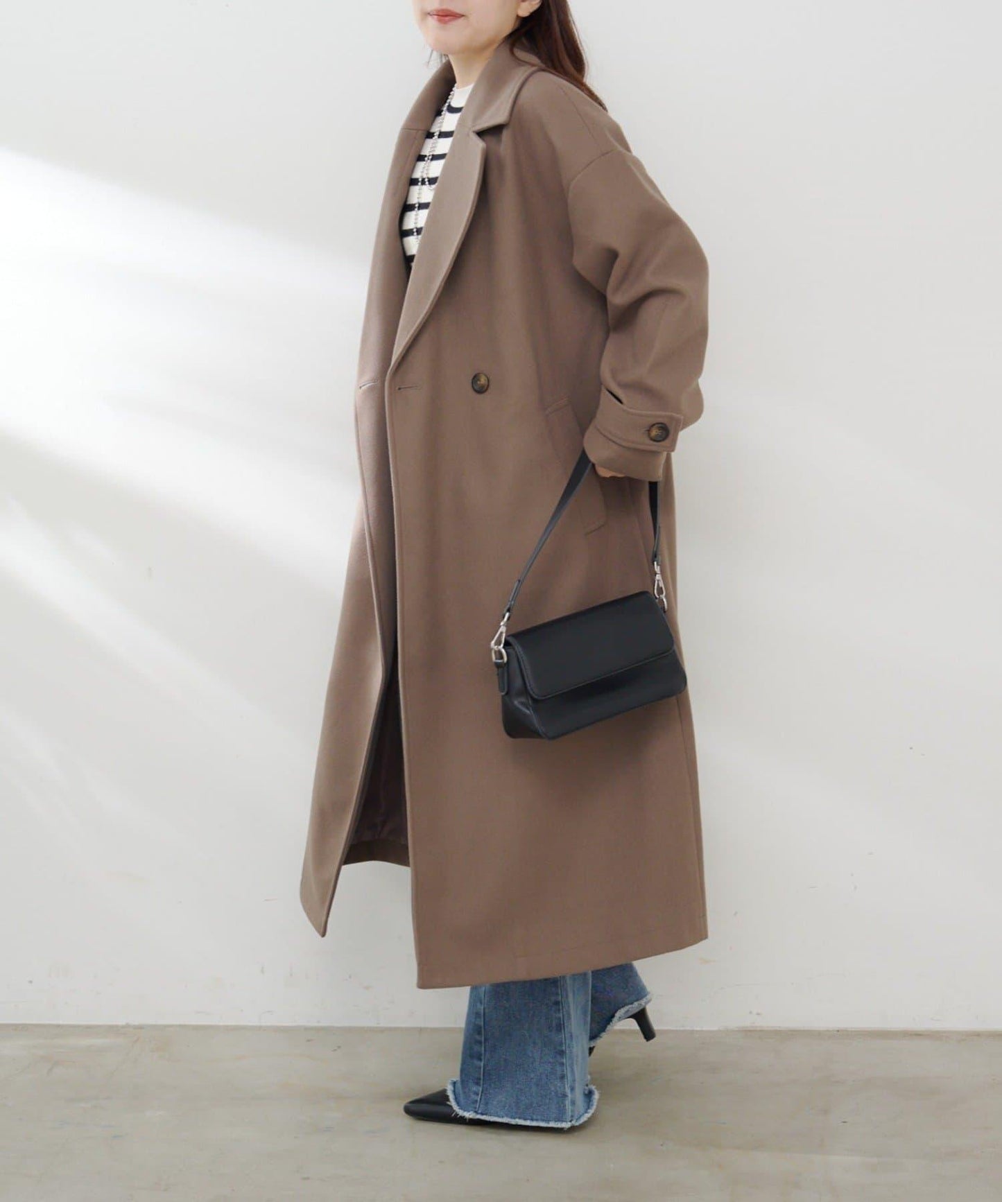 羊毛感雙排扣切斯特大衣