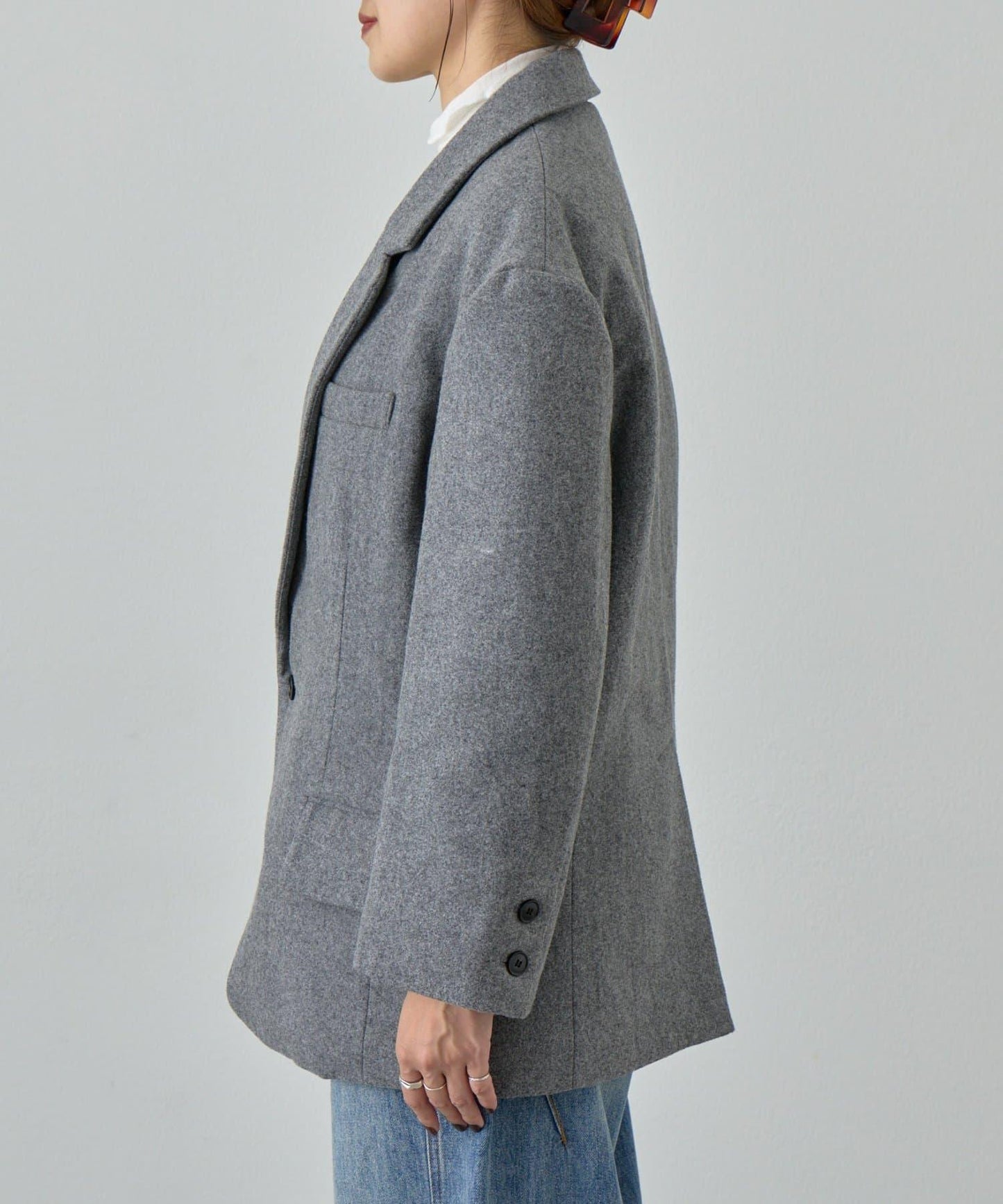 羊毛寬鬆西裝夾克