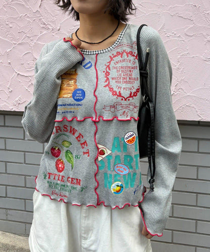 ★【HELLO.SANFRANCISCO/ハローサンフランシスコ】拼接印花上衣