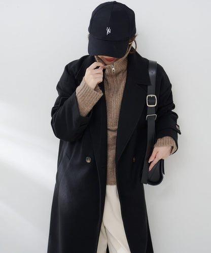 羊毛感雙排扣切斯特大衣